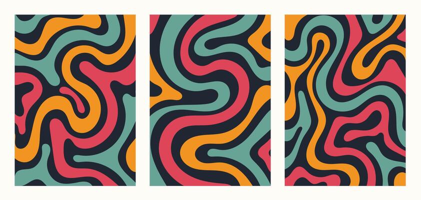 Abstract Trippy Wave Background Set