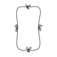 Ribbon bow doodle frame. vector