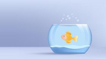 Goldfish in a fish bowl vector