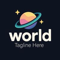 Planet Saturn World Logo Design Space Universe Cosmos Sphere Icon vector