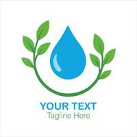 Water Drop with Leaves for Eco Friendly Nature and Environment Logo vector