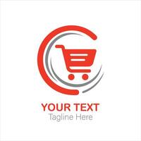 Shopping Cart Logo - E-commerce Retail Business Online Shop Icon Design vector
