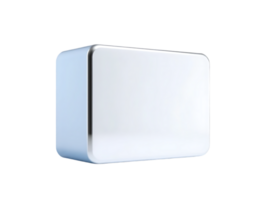 Shiny 3D Cube Rendered with Metallic Accents png