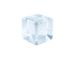 Close-up of a Realistic Ice Cube with Transparent Properties png