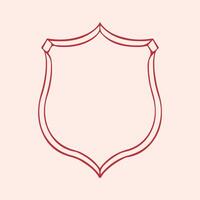 Coat of arms. outline illustration in red color. Family crest. Wedding template. Flat design in retro style. Vintage heraldic emblem element. vector