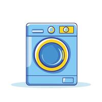 Modern Blue Washing Machine Front Loading Clean Appliance Icon vector
