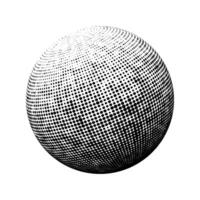 Contemporary halftone rounded 3d figure vector