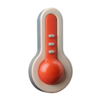 3D Cartoon Red Thermometer Icon for Temperature Measurement, Fever, and Health Monitoring png