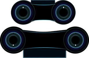 High-tech car dashboard display showing modern controls and sleek design features. vector