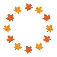 Frame of leaves. Cozy autumn leaves. flat illustration isolated on a white background. vector