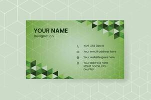 Green modern geometric business card template, Business card in Abstract Style vector