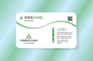 One side Luxury clean style green and white business card template vector