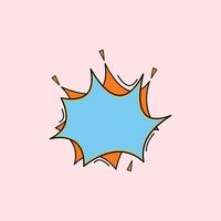 Blue and orange comic explosion illustration, suitable for pop art design, sound effects, creative graphic elements or cartoon style visual decoration, with pink background vector