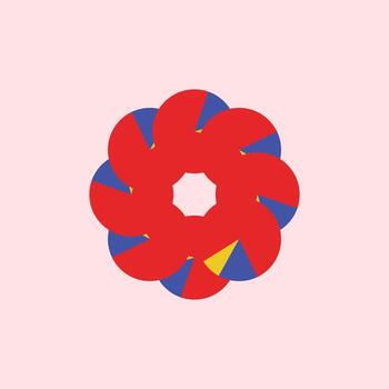 Geometric mandala. Circular, concentric and radial motif icon. Repeating circle diagram illustration forming a flower pattern. suitable for decorative design vector