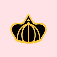 Traditional crown illustration in black, gold and maroon, complete with eye symbol and small crown, suitable for royal, cultural and power symbol themes. vector