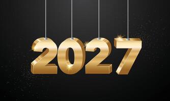 happy new year 2027 celebration background with golden number. vector