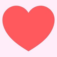 A simple flat illustration of a classic red heart shape. A universal symbol of love, romance, passion, affection, and Valentine's Day, isolated on a plain background vector