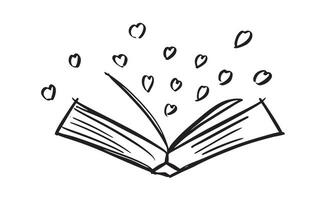 Book lover library reading drawing element design graphic learning heart love shape education literature cognition imagination enjoyment book lover library reading bookshelf university book lover day vector