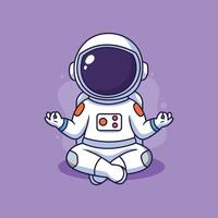 astronaut meditating in space vector