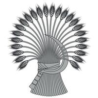 Wheat sheaf with sickle harvest symbol, Harvest tool with Wheat sheaf vector