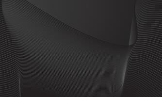 Dynamic wave line pattern on dark black background vector