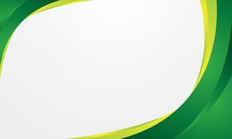 White background with modern abstract green and yellow curves vector