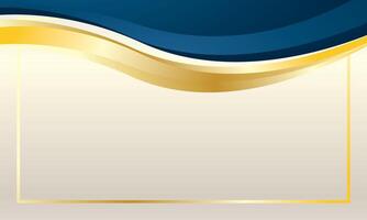 Modern blue and gold wave abstract background vector
