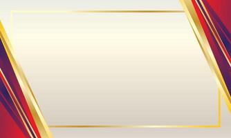 Elegant red gold certificate design background vector