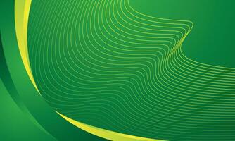 Green gradient background with modern abstract green yellow curves vector