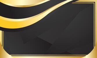 Abstract black gold wave luxury background for certificate vector