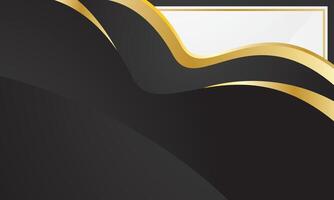Black gold gradient wave for certificate background vector