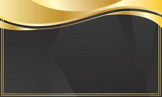 Abstract style black certificate background wavy gold vector