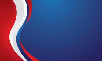 Abstract red white waves on blue background designs vector