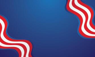 Red and white wavy flag on a blue background vector