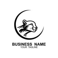 moon and cheetah logo design vector