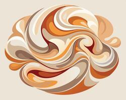 Abstract swirling design featuring warm earth tones and fluid organic shapes on a neutral background. vector