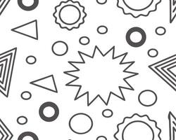 Seamless geometric pattern of various shapes in a minimalist black and white design vector