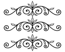 Elegant floral design elements featuring swirls and leaves for decorative purposes vector