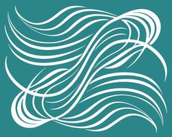 Abstract design of flowing white lines and curves on a teal background for modern designs vector