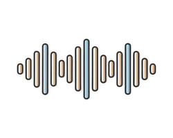 Colorful stylized sound wave icon depicting audio representation and frequency visualization vector