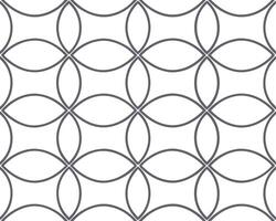 Elegant geometric pattern seamless background with interlocking circle shapes in a simple monochrome style vector