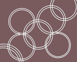White overlapping circles form abstract design on a muted brown background creating a stylish pattern vector