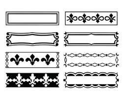 Collection of elegant black and white decorative borders and flourishes for design projects vector