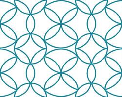Abstract geometric seamless pattern teal blue outline repeating graphic design on white background vector