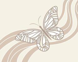 Elegant butterfly design with flowing lines creating a stylish and decorative background vector