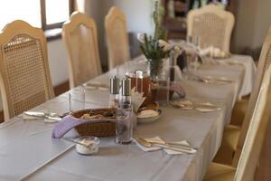 vintage style table setting in the village photo