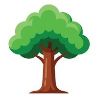A cartoon tree with green leaves on a white background vector
