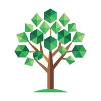 Tree with green leaves vector