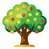 An apple tree with apples on it vector