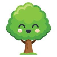 A cartoon tree with a smiley face vector